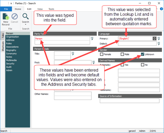 Adding default values